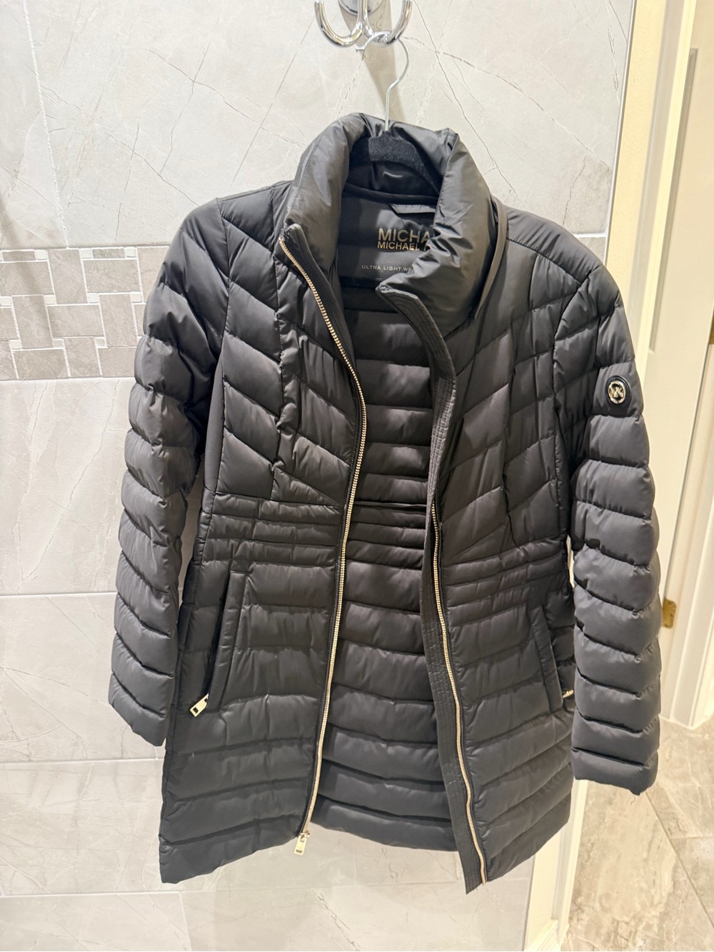 Michael Kors Women’s Black Quilted Packable Puffer Coat